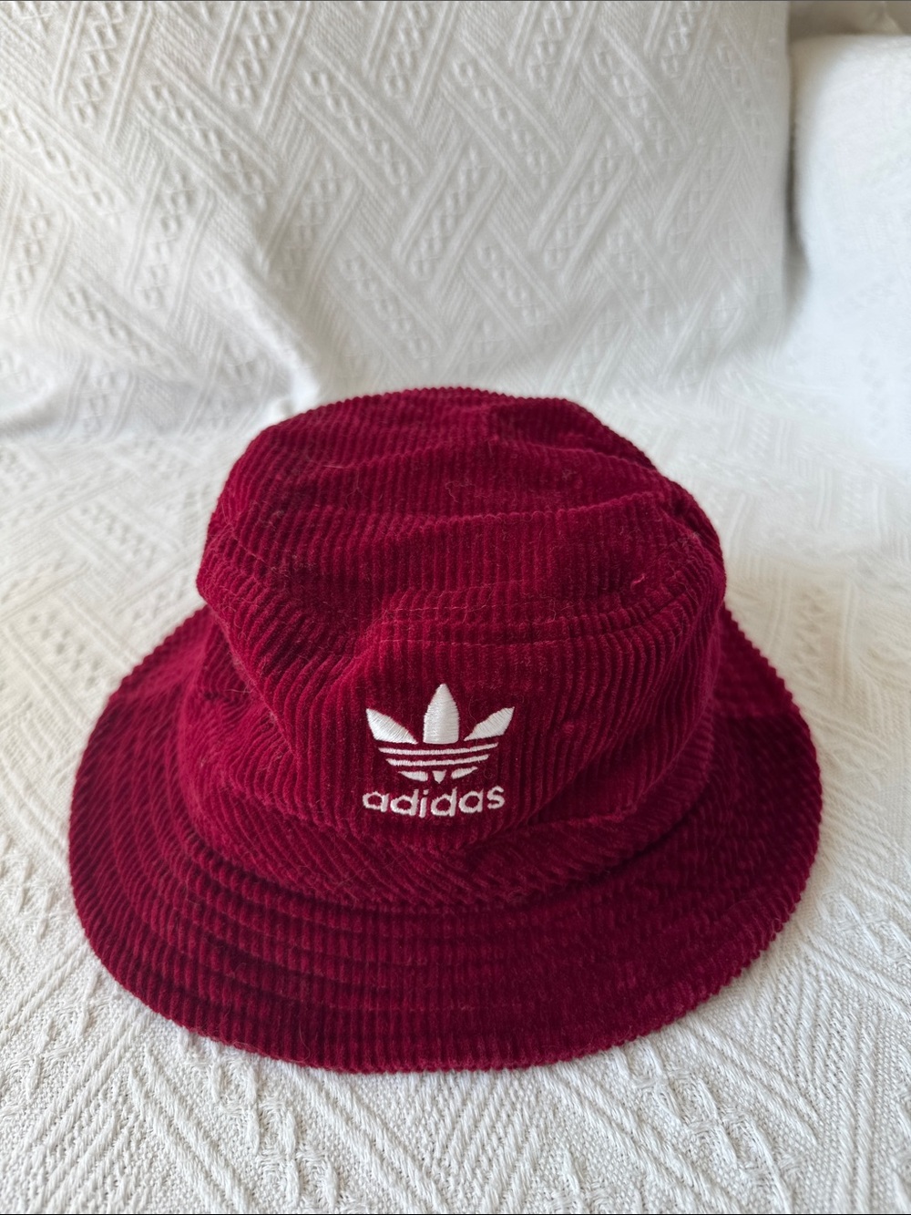 adidas Kids Corduroy Bucket Hat - Wine Red